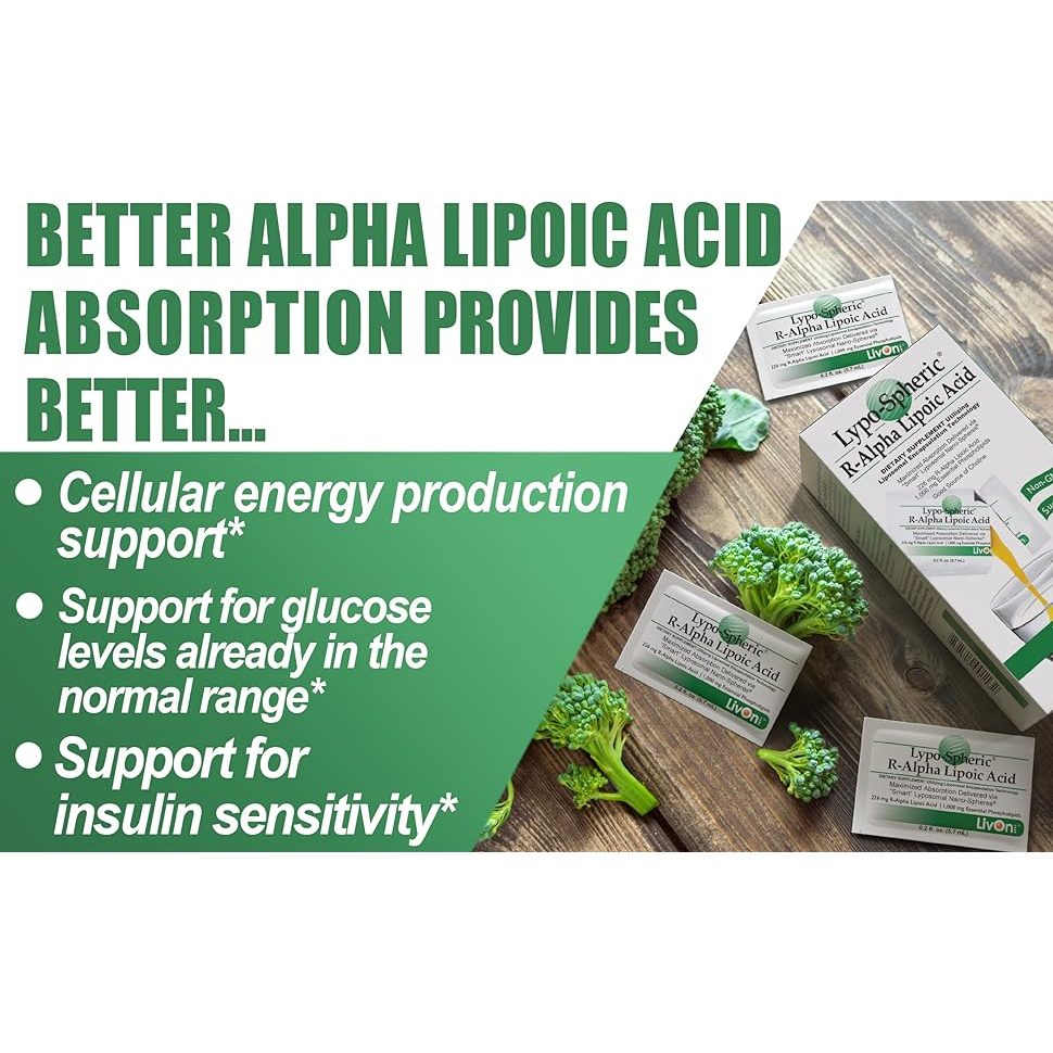 [LIVON LABS] Lypo-Spheric Liposomal R-ALPHA LIPOIC ACID Cellular energy support MADE IN USA