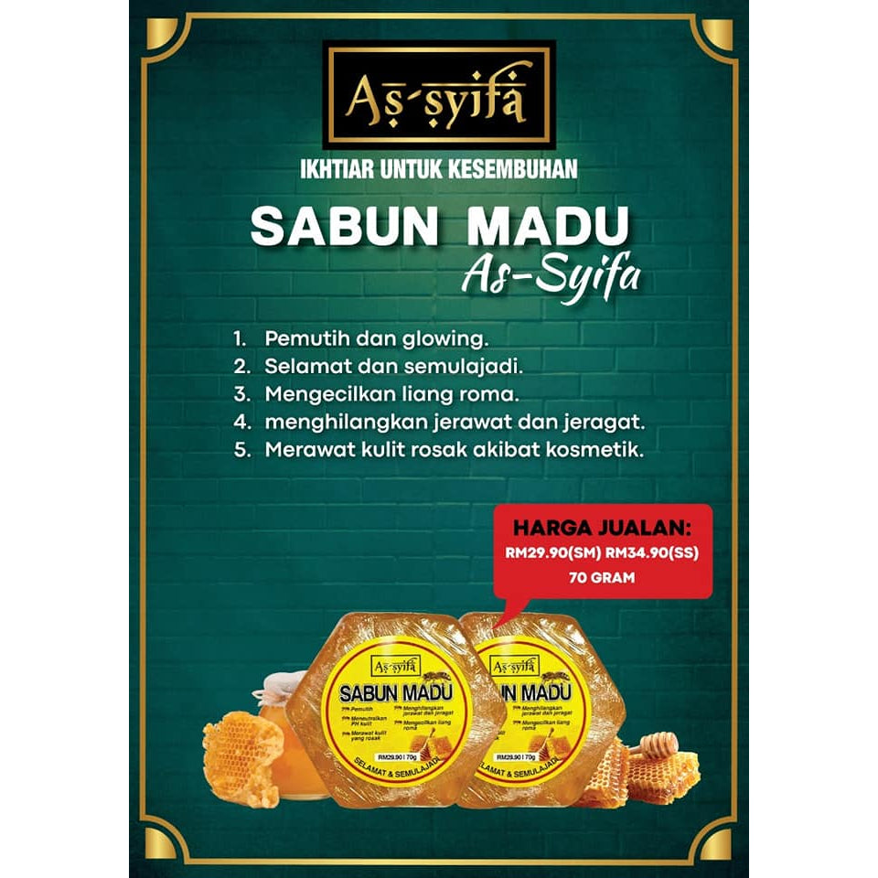 [BIDARA AS-SYIFA] SABUN MADU | SABUN ARANG BULUH ASSYIFA merawat jerawat jeragat pori daki