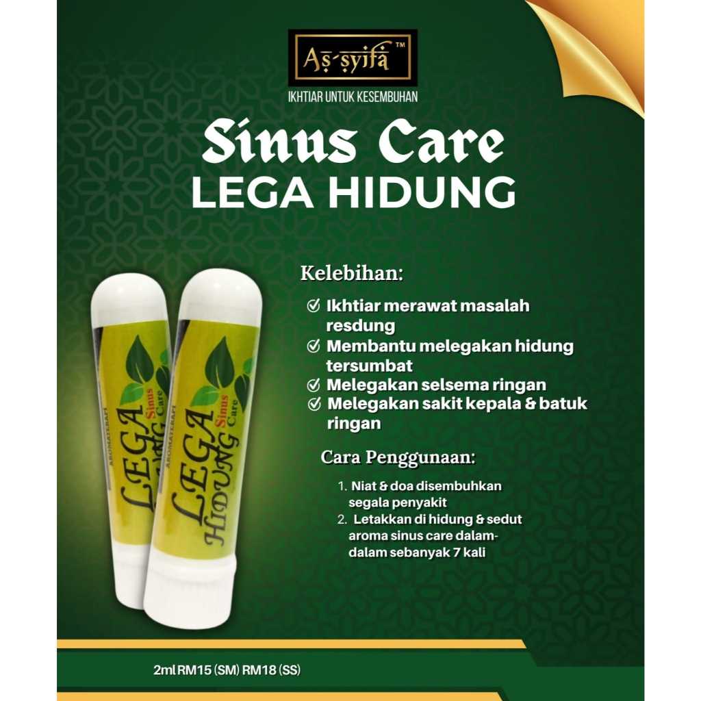 [BIDARA AS-SYIFA] SINUS CARE ASSYIFA (LEGA HIDUNG) CENGKIH INHALER Sakit kepala selsema batuk resdung