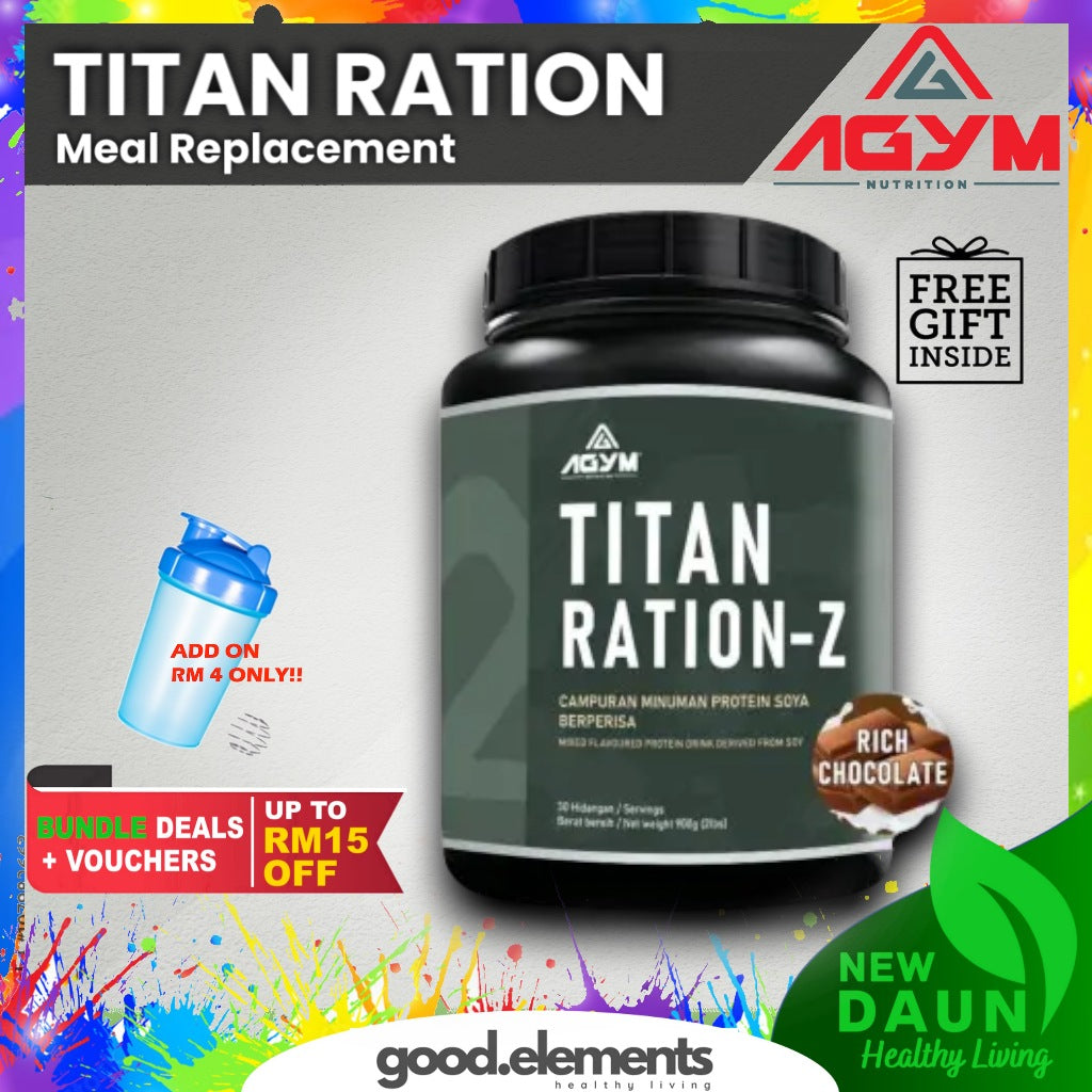 [AGYM NUTRITION] TITAN RATION-Z HALAL Meal Replacement High Protein 900g (30 Servings) Diet Drinks