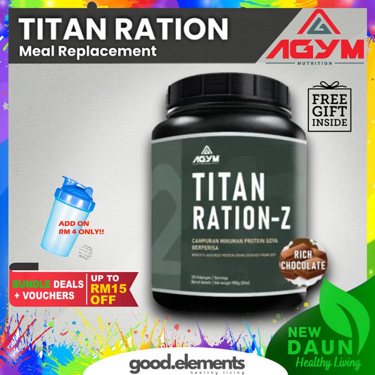[AGYM NUTRITION] TITAN RATION-Z HALAL Meal Replacement High Protein 900g (30 Servings) Diet Drinks