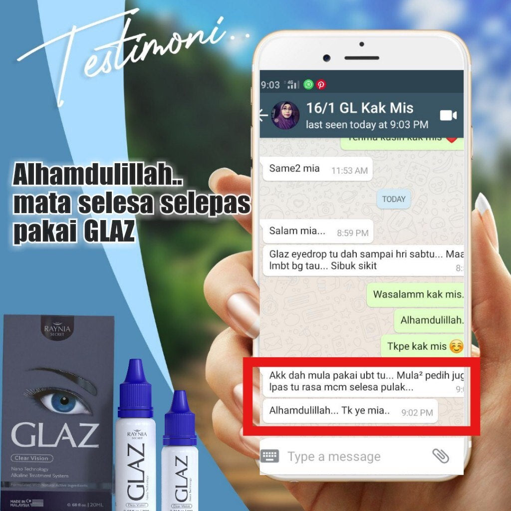 [GLAZ] EYE DROP PENAWAR MATA Katarak Rabun Pedih Gatal Resdung by RAYNIA SECRET
