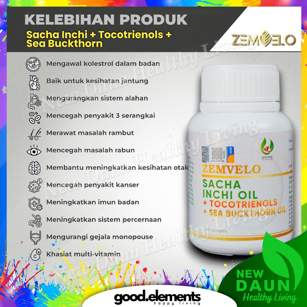 [ZEMVELO] SACHA INCHI OIL SEABUCKTHORN | TOCOTRIENOLS | HABBATUS SAUDA Softgel black cumin vitamin E