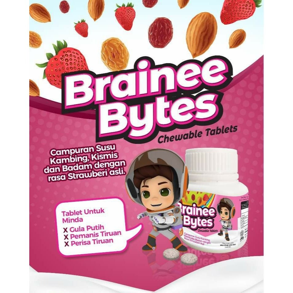 [QASEH GOLD] JUNIOR BRAINEE BYTES | TABLET MINDA | IQ BOOSTER | KURANG SELERA MAKAN | FOKUS