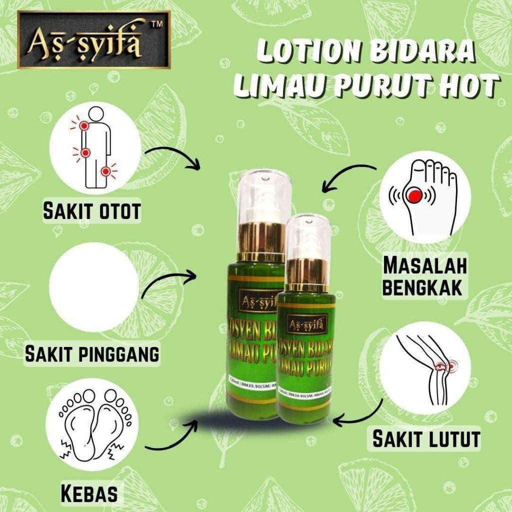 [BIDARA AS-SYIFA] LOTION HOT BIDARA LIMAU PURUT ASSYIFA 120ml saraf otot sendi