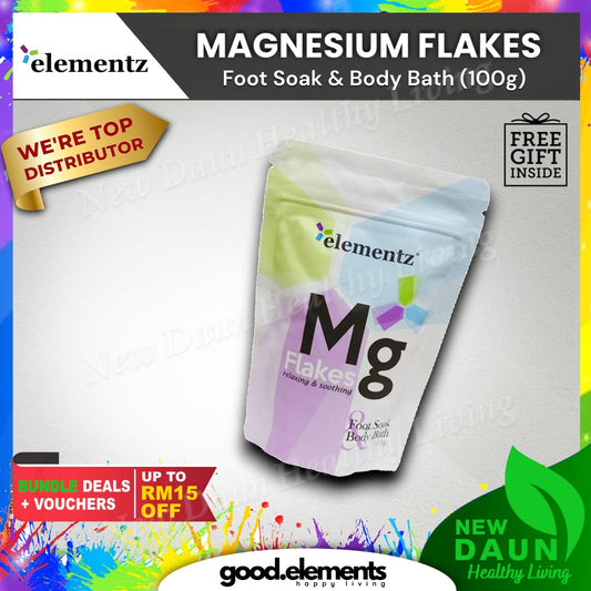 [ELEMENTZ] Mg Flakes Magnesium Flakes rejuvenating relax stress reliever pure natural Zechstein 100g