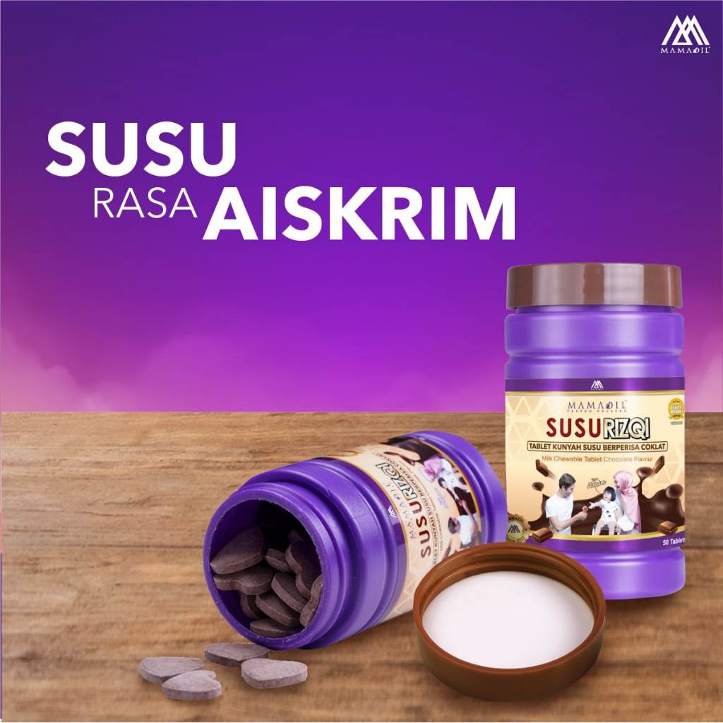 [MAMADIL] SUSU RIZQI Coklat Vanila Kurma Strawberi Sesuai untuk semua seawal 2 tahun & bantu ibu hamil