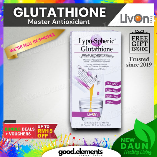 [LIVON LABS] Lypo-spheric GLUTATHIONE liposomal from USA. Master Antioxidant Youthful Skin