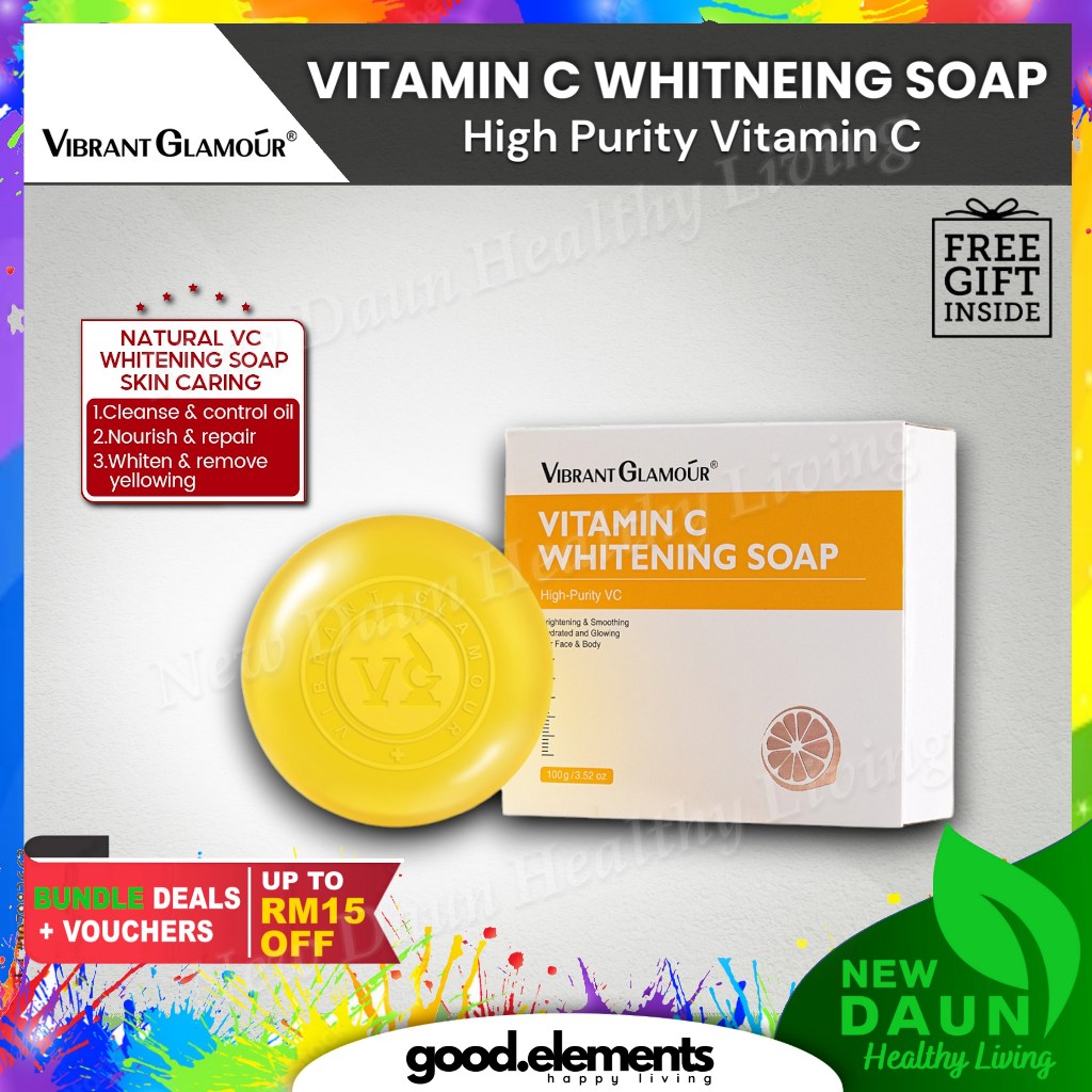 [VIBRANT GLAMOUR] Vitamin C Whitening Soap Face Cleanser Deep Cleaning Facial Wash