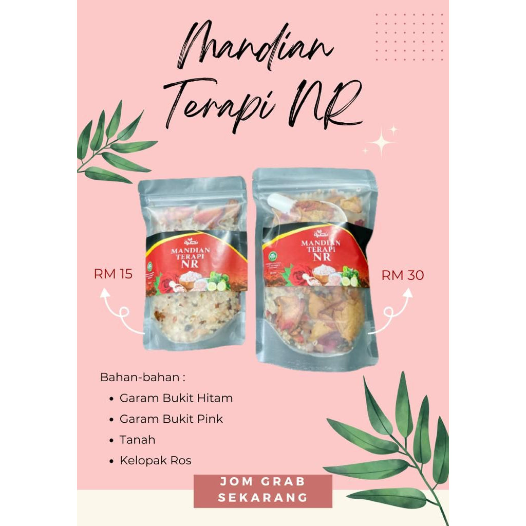 [NUSRAH] Garam Bukit Hitam Pink Mandian Terapi NR Herbal Organic Detox Himalaya Salt | Pati Bunga