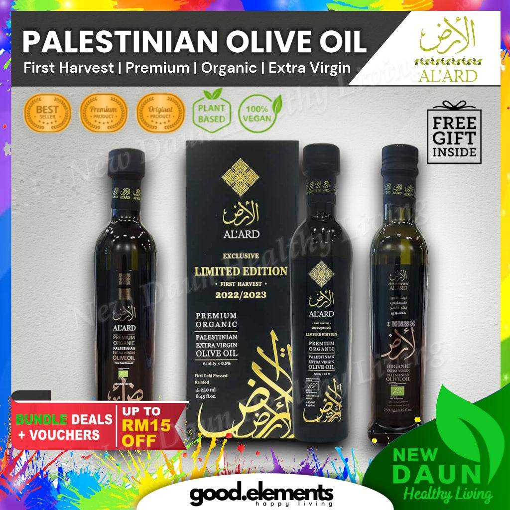 [ALARD] AL 'ARD Palestinian Organic Premium Extra Virgin Olive Oil Minyak Zaitun tulen asli 1000thn