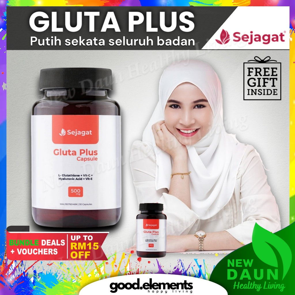 [SEJAGAT GLOBAL]  GLUTA PLUS Kulit Putih seluruh badan Glutaplus Whitening skin glutathione 15 caps