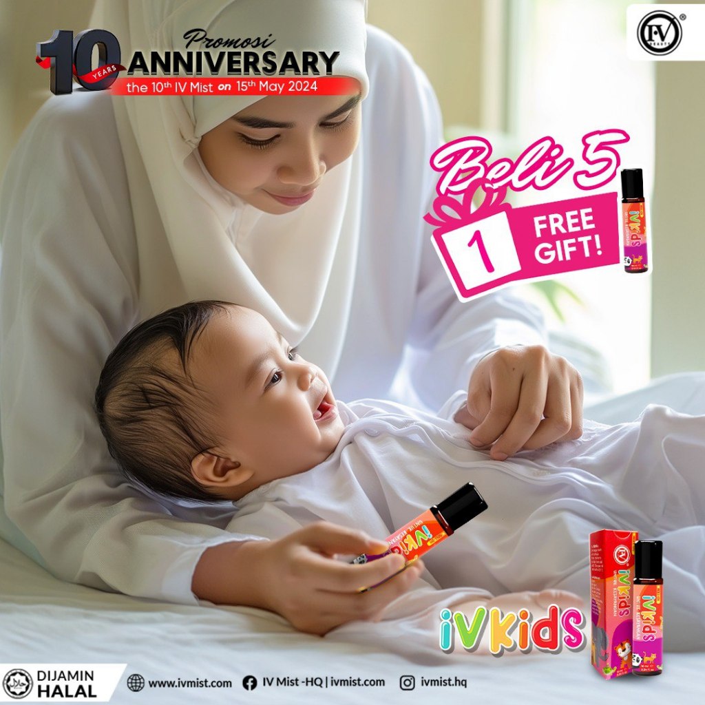 [IVMIST] IV KIDS (Kurang Panas) IVKIDS AROMATHERAPY NANO OIL MINYAK TELON BAYI BABY OIL IVMIST By IV BEAUTY