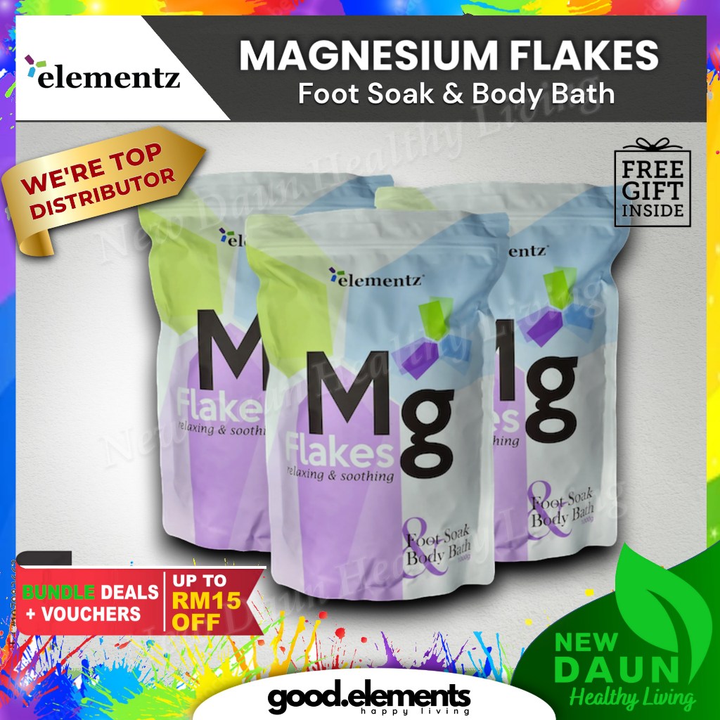 [ELEMENTZ] MG FLAKES Magnesium Flakes rejuvenating relax stress reliever pure natural Zechstein
