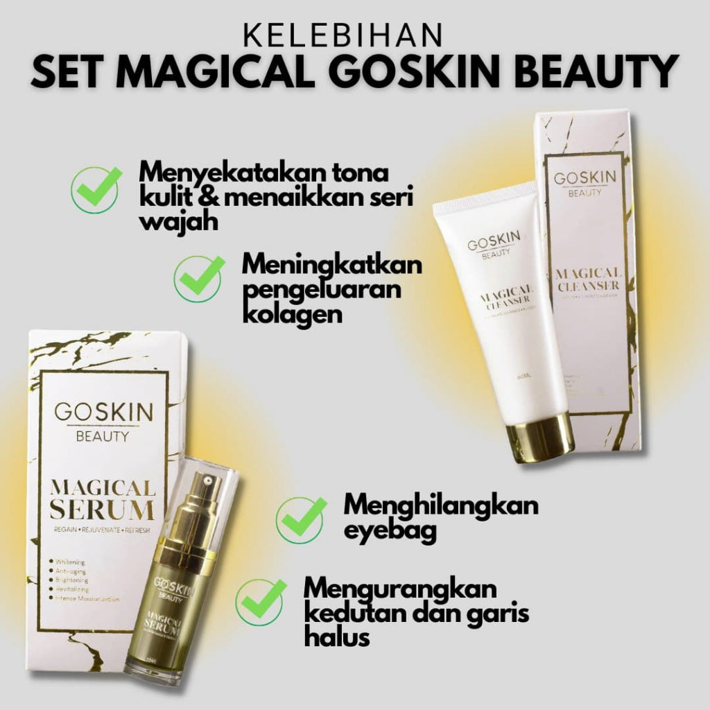 [GOSKIN BEAUTY] [COMBO] BEAUTY TONE UP GLOWING SUNSCREEN MAGICAL SERUM CLEANSER KULIT
