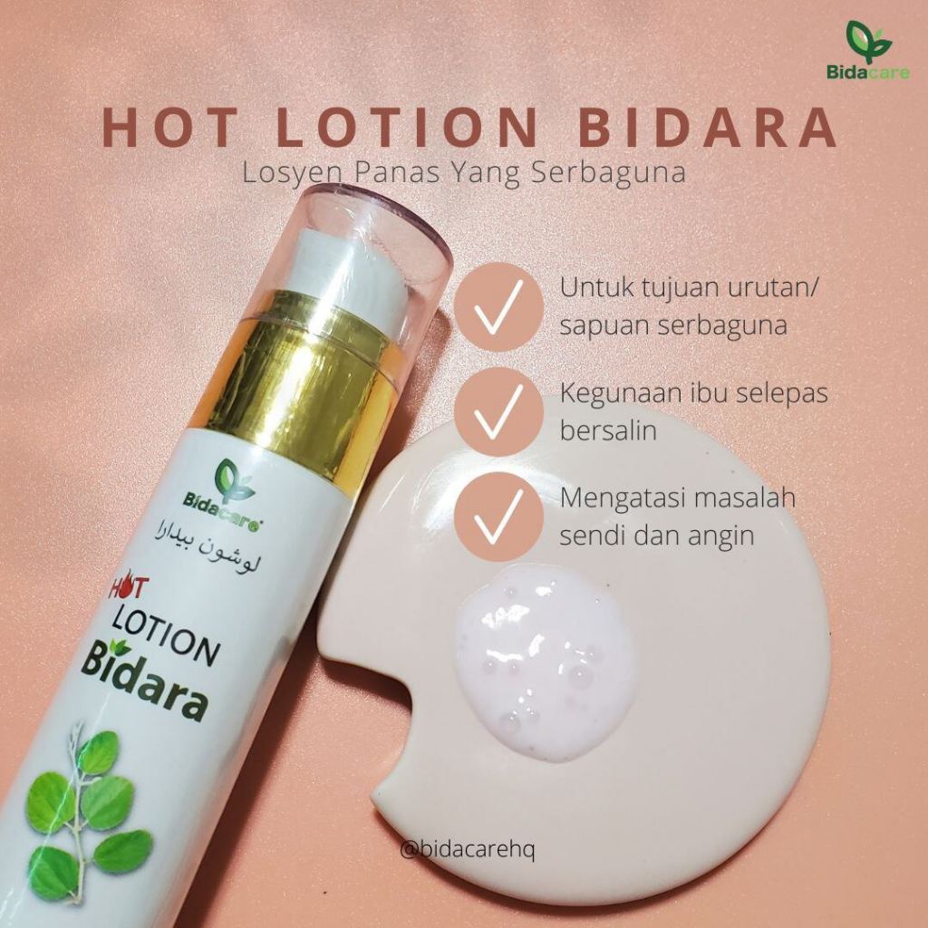 [BIDACARE] HOT LOTION BIDARA Losyen Panas 50ML urutan sendi ibu bersalin berpantang pelangsing