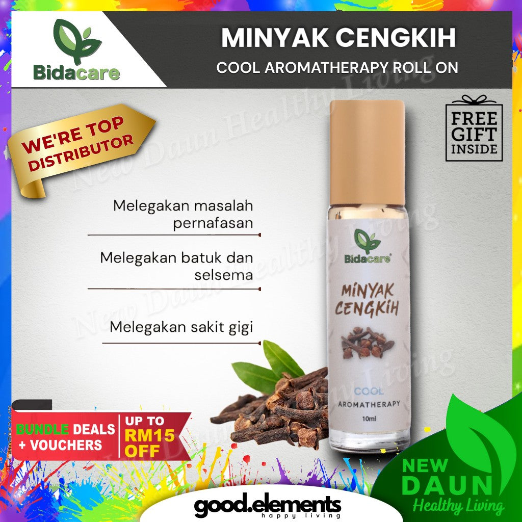 [BIDACARE] MINYAK CENGKIH ROLL ON Aroma Sebenar Cengkih Kayu Manis Melegakan batuk selsema angin