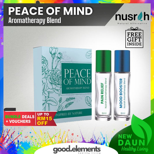 [NUSRAH] PEACE OF MIND Aromatherapy Blend -Pain Release (Peppermint Lime) & Mood Booster Combo (Rose Lavender)