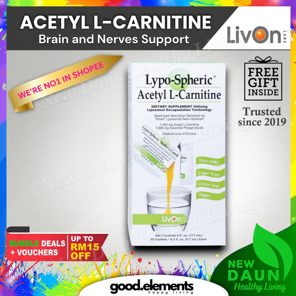 [LIVON LABS] Lypo-Spheric Liposomal Acetyl L-Carnitine ALCAR USA for brain and nerve support