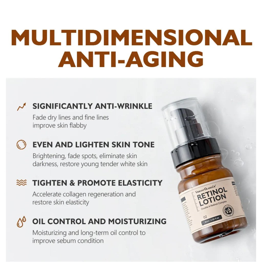 [FULL SET] [VIBRANT GLAMOUR] Retinol Vitamin C Face Cream Serum Essence Toner Set Anti-aging Whitening