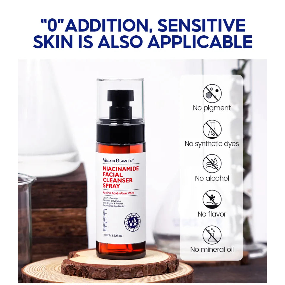 [VIBRANT GLAMOUR] NIACINAMIDE FACIAL CLEANSER SPRAY 4X Amino Acid Moisturize Oil Ctrl