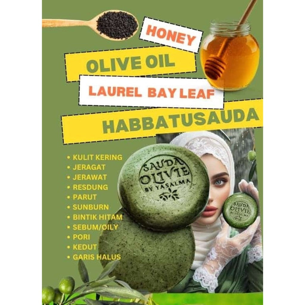 [YASALMA] [KADAH] SAUDA OLIVIE ALEPPO SOAP Sabun Minyak Zaitun Habbatussauda Syria Black Seed Soap by YASALMA