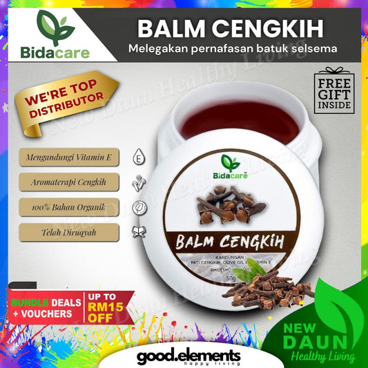 [BIDACARE] BALM CENGKIH Resdung Batuk Selsema Pernafasan Ruqyah 50g