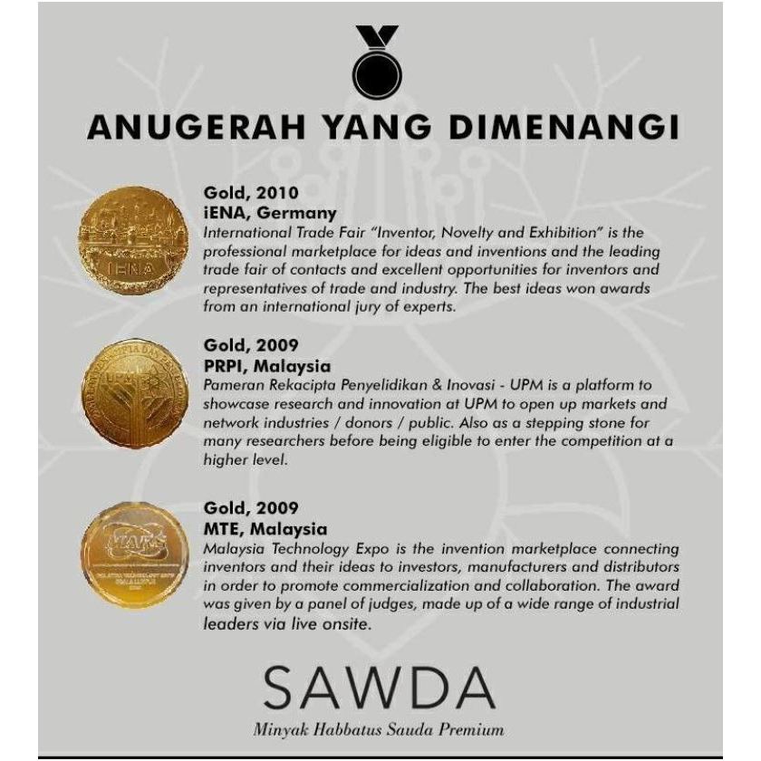 [SAWDA] UPM MINYAK HABBATUS SAUDA by HALAL2U Black Seed Oil Spray Premium Quality