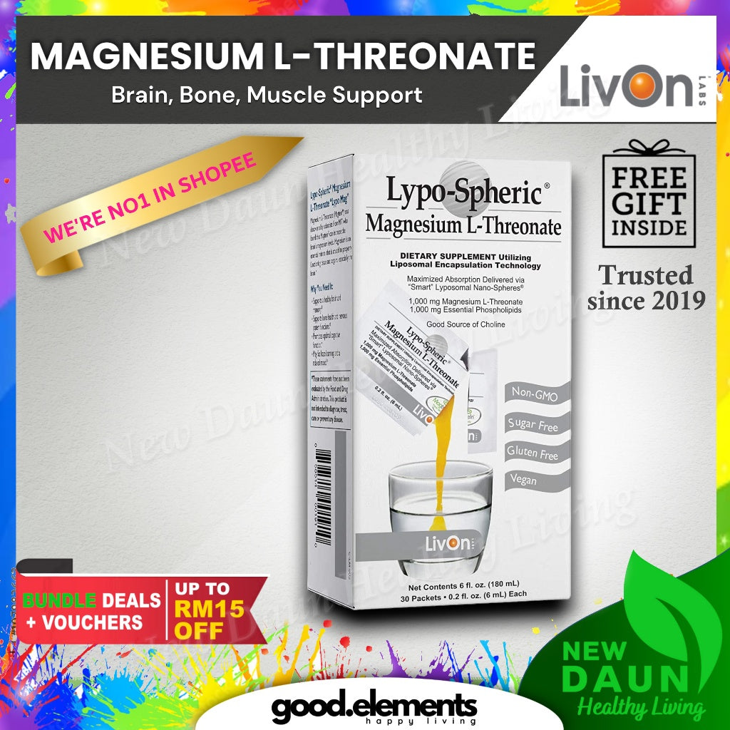 [LIVON LABS] Lypo-Spheric MAGNESIUM L-THREONATE liposomal from USA cognitive nerve bone muscle