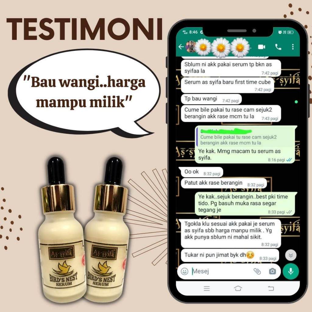 [BIDARA AS-SYIFA] BIRD'S NEST SERUM Sarang Burung Assyifa jerawat jeragat parut ORI 20ml
