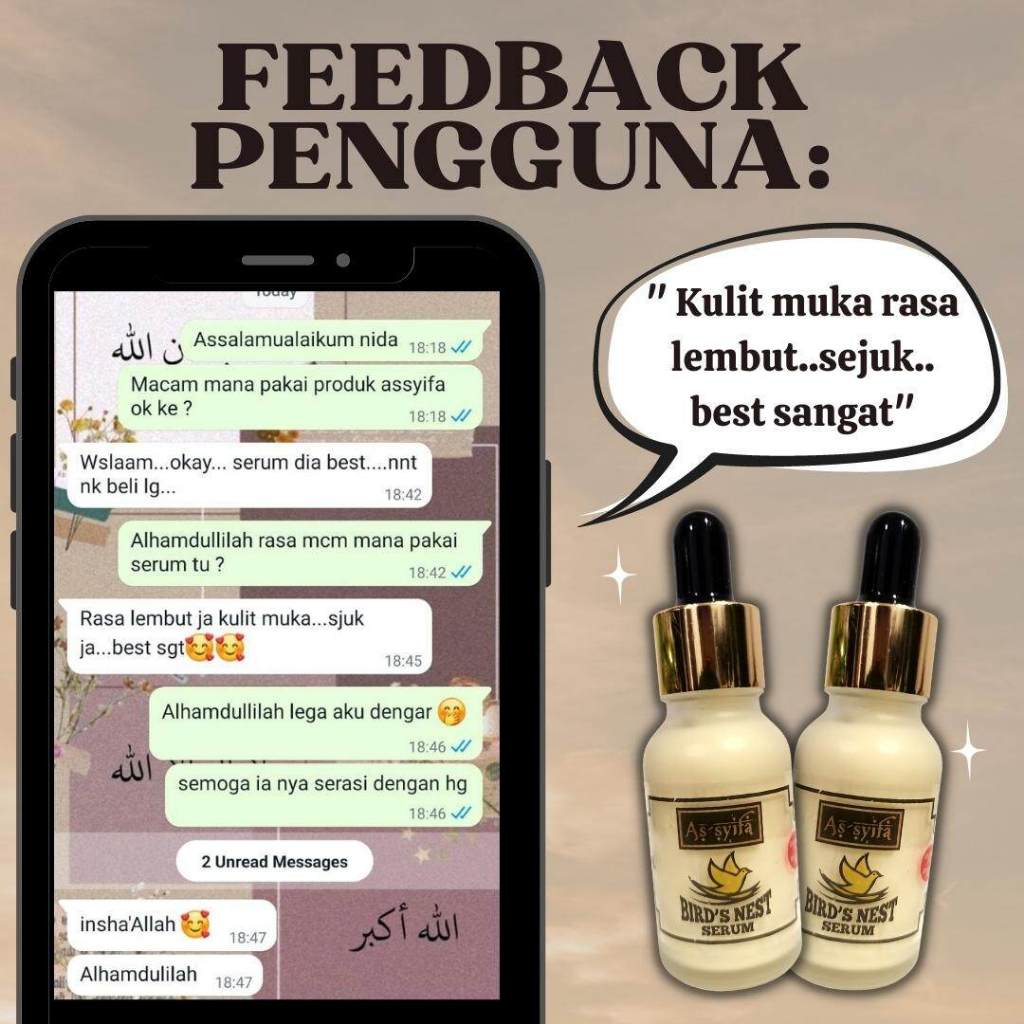 [BIDARA AS-SYIFA] BIRD'S NEST SERUM Sarang Burung Assyifa jerawat jeragat parut ORI 20ml