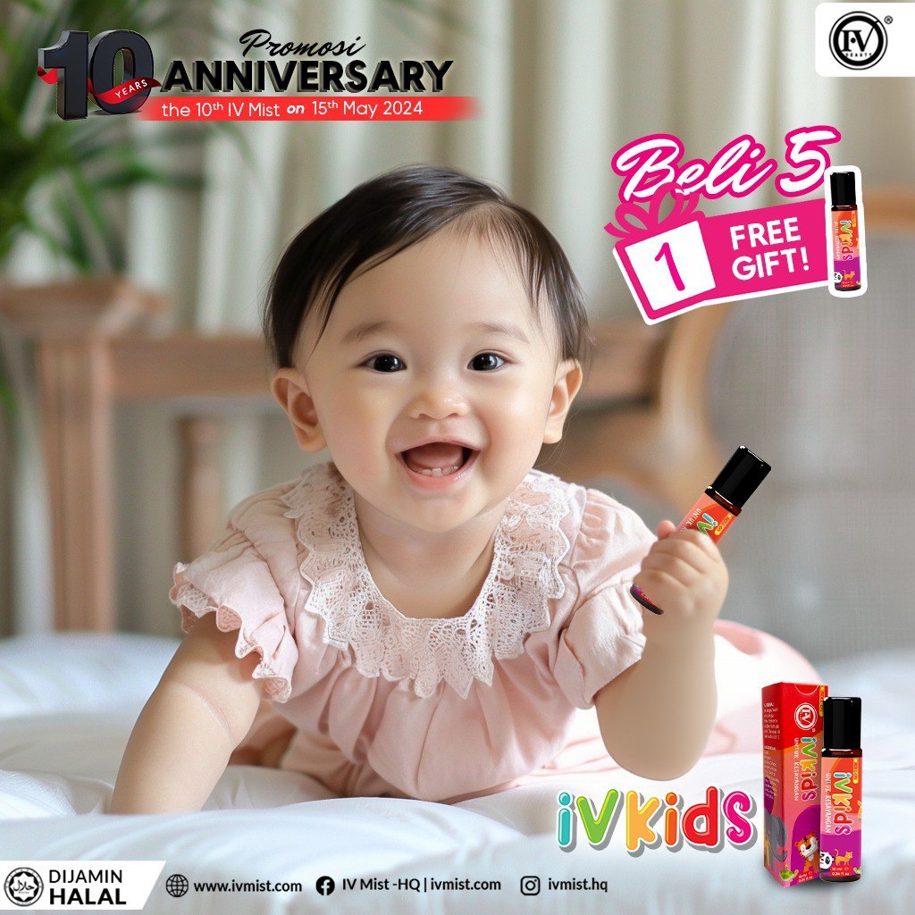[IVMIST] IV KIDS (Kurang Panas) IVKIDS AROMATHERAPY NANO OIL MINYAK TELON BAYI BABY OIL IVMIST By IV BEAUTY