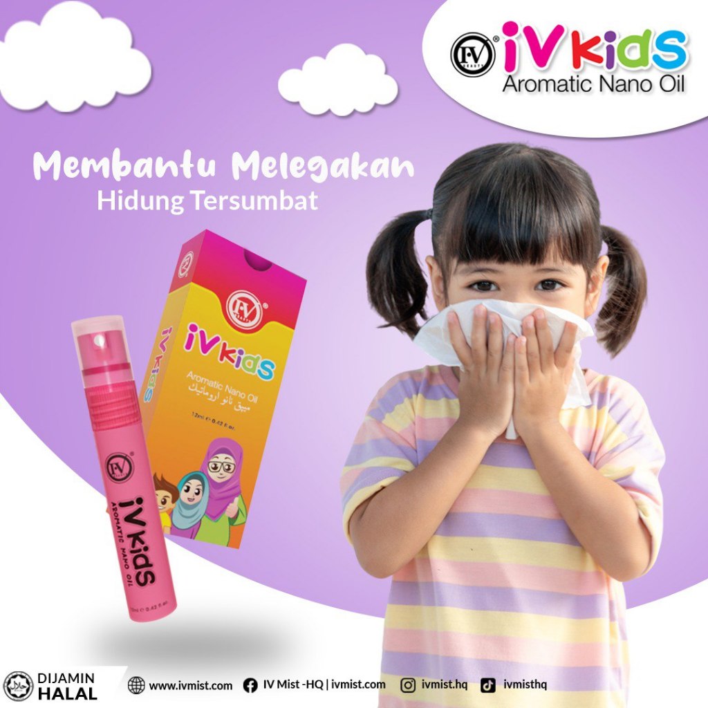 [IVMIST] IV KIDS (Kurang Panas) IVKIDS AROMATHERAPY NANO OIL MINYAK TELON BAYI BABY OIL IVMIST By IV BEAUTY