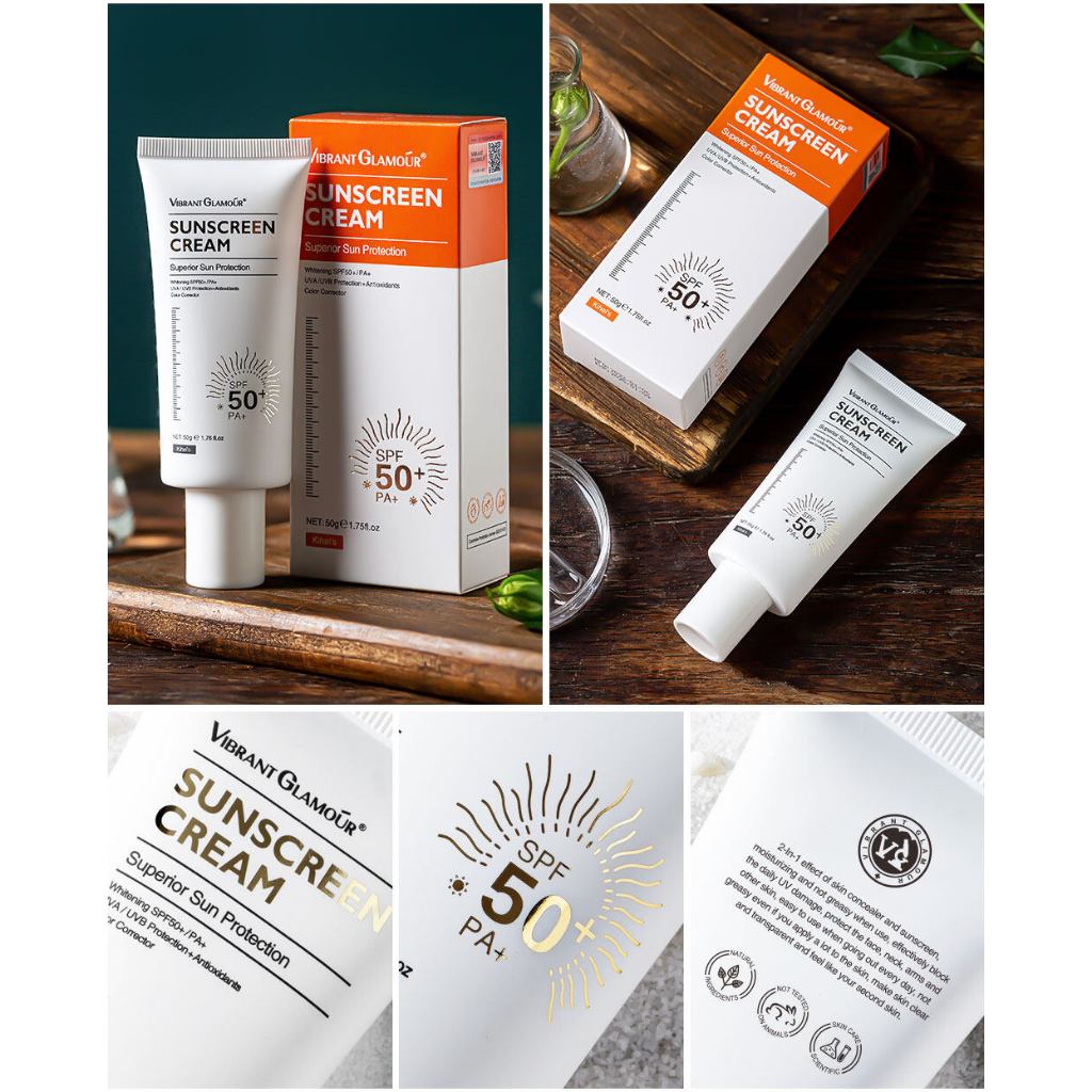 [VIBRANT GLAMOUR] SUNSCREEN CREAM Whitening Sunblock for Face and Body SPF50+ UVA/UVB