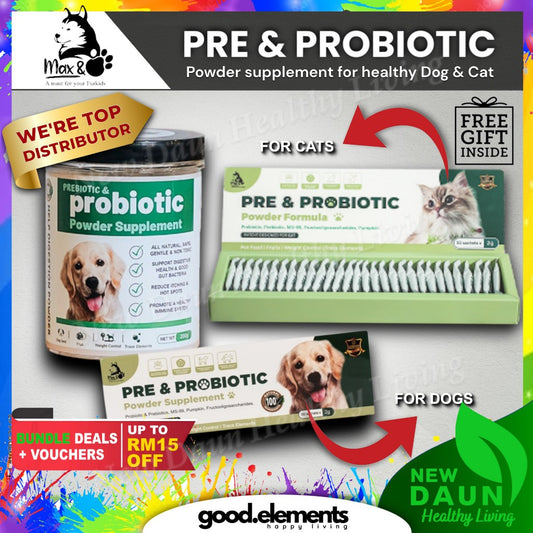 [MAX & PAW] PREBIOTIC & PROBIOTIC POWDER  All Natural Pet Supplement Multivitamin DOG & CAT