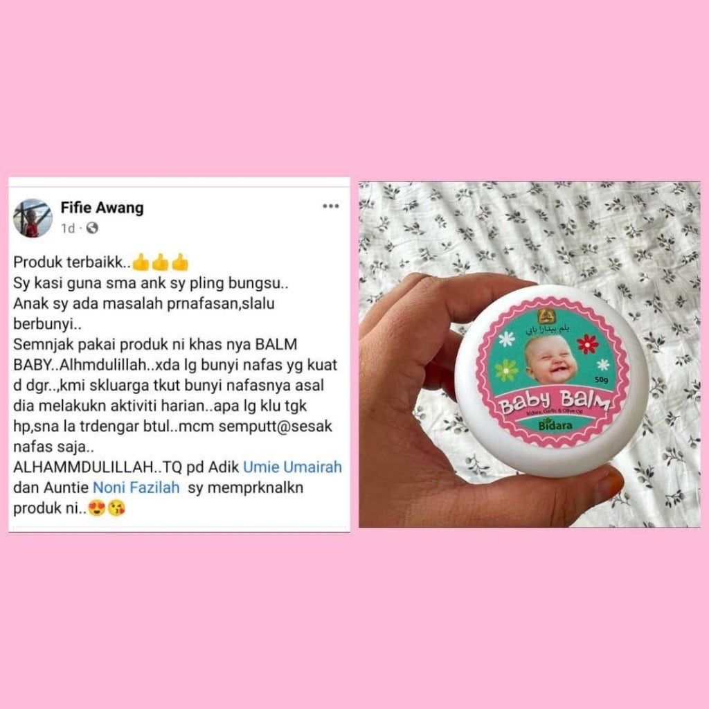 [BIDACARE] BABY BALM BIDARA AROMATHERAPY Bayi Anak Meragam Kembung Selsema Kahak 50g