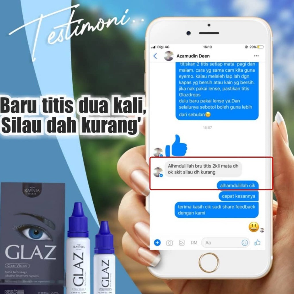 [GLAZ] EYE DROP PENAWAR MATA Katarak Rabun Pedih Gatal Resdung by RAYNIA SECRET