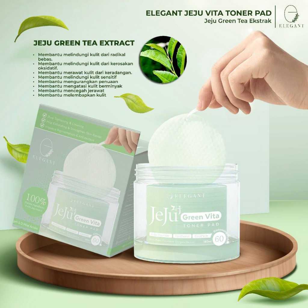 [ELEGANT] JEJU GREEN VITA TONER PAD New Range Green Tea Extract | Jeju Cleanser EJC