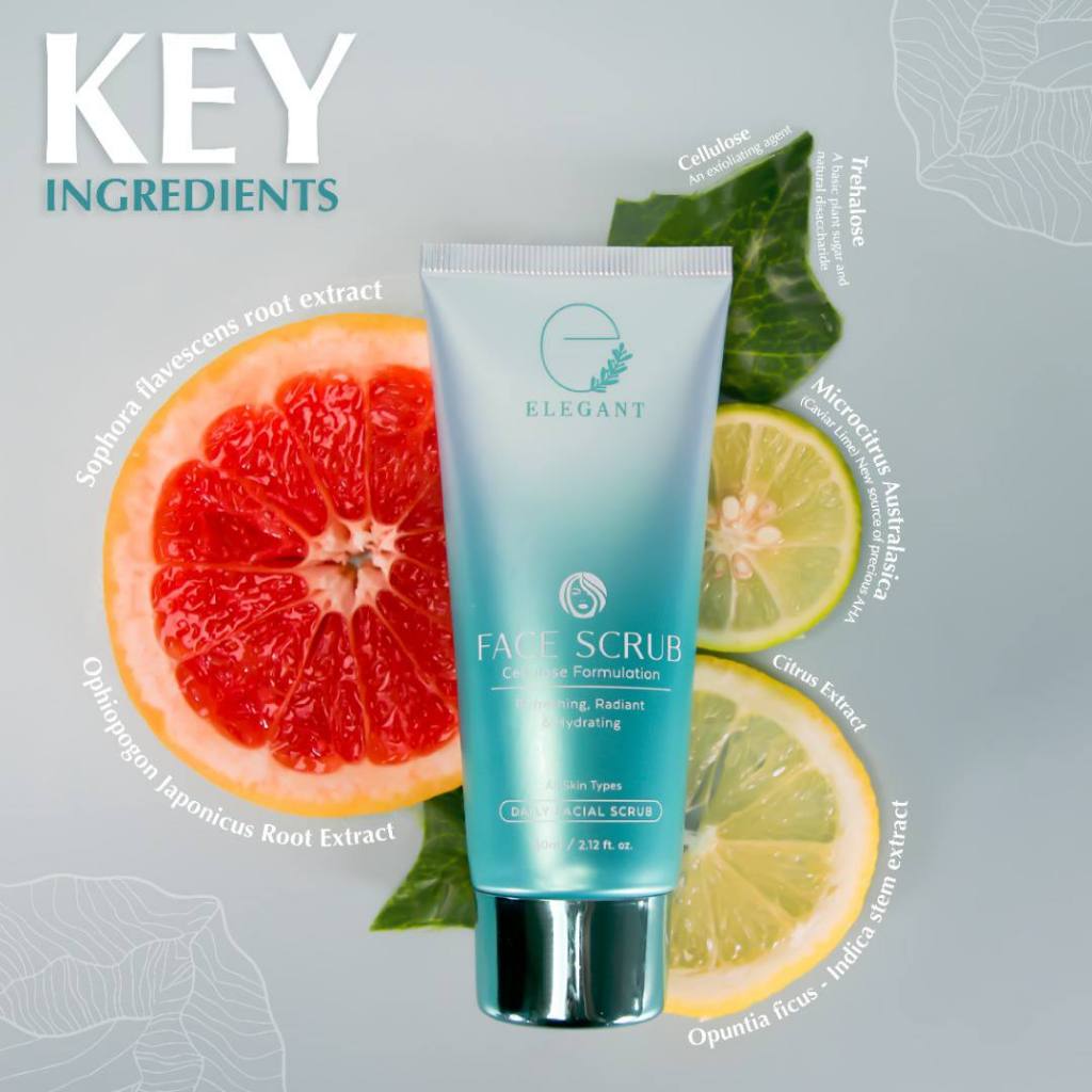 [ELEGANT] CELLULOSE FACE SCRUB (ECFS) Exfoliate Scrub Pori anti jerawat & penuaan deep cleansing