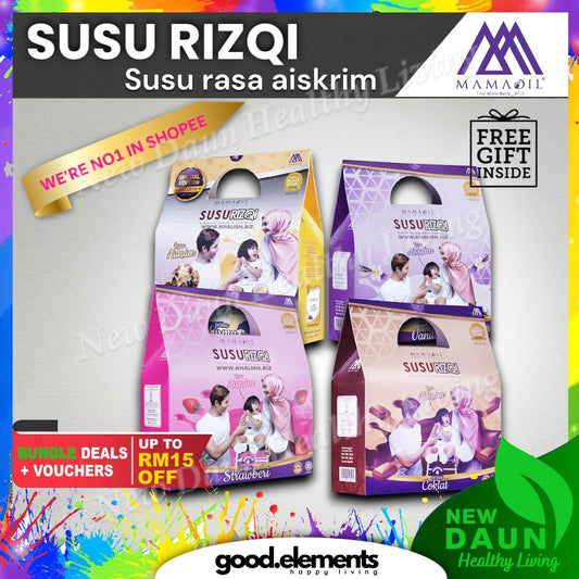 [MAMADIL] SUSU RIZQI Coklat Vanila Kurma Strawberi Sesuai untuk semua seawal 2 tahun & bantu ibu hamil