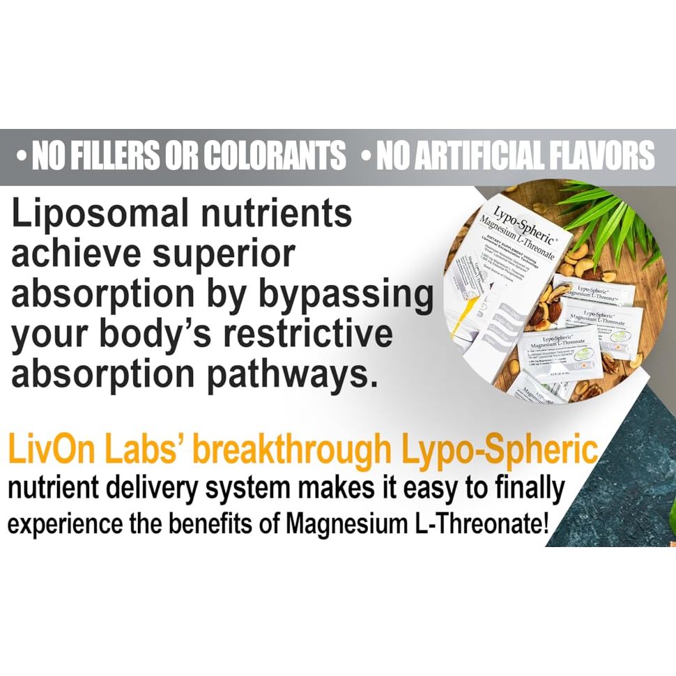 [LIVON LABS] Lypo-Spheric MAGNESIUM L-THREONATE liposomal from USA cognitive nerve bone muscle