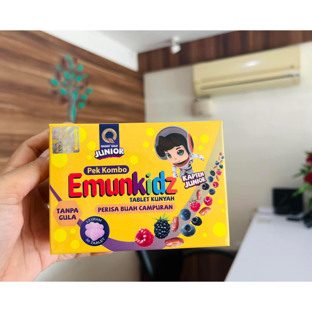 [QASEH GOLD] JUNIOR EMUNKIDZ VITAMIN C | IMUN BOOSTER | SELSEMA | BATUK | DEMAM