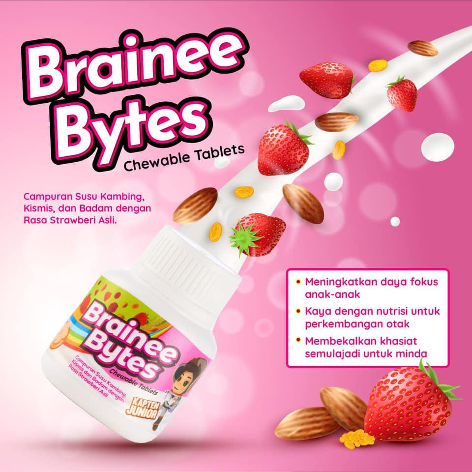 [QASEH GOLD] JUNIOR BRAINEE BYTES | TABLET MINDA | IQ BOOSTER | KURANG SELERA MAKAN | FOKUS