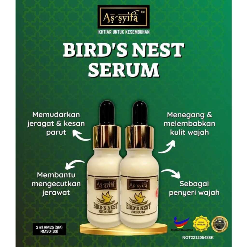 [BIDARA AS-SYIFA] BIRD'S NEST SERUM Sarang Burung Assyifa jerawat jeragat parut ORI 20ml