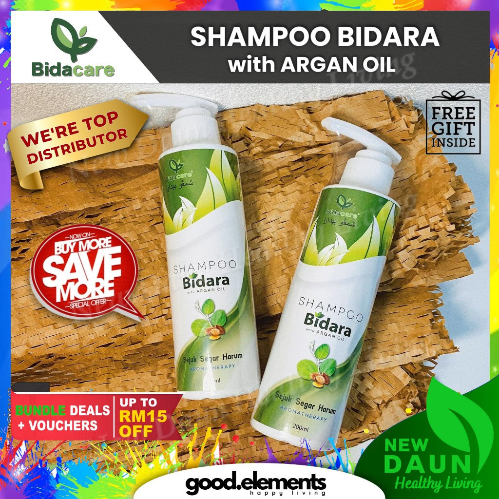 [BIDACARE] SHAMPOO BIDARA WITH ARGAN OIL 200ML Kesihatan kepala rambut cantik mood baik