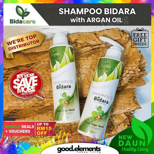[BIDACARE] SHAMPOO BIDARA WITH ARGAN OIL 200ML Kesihatan kepala rambut cantik mood baik