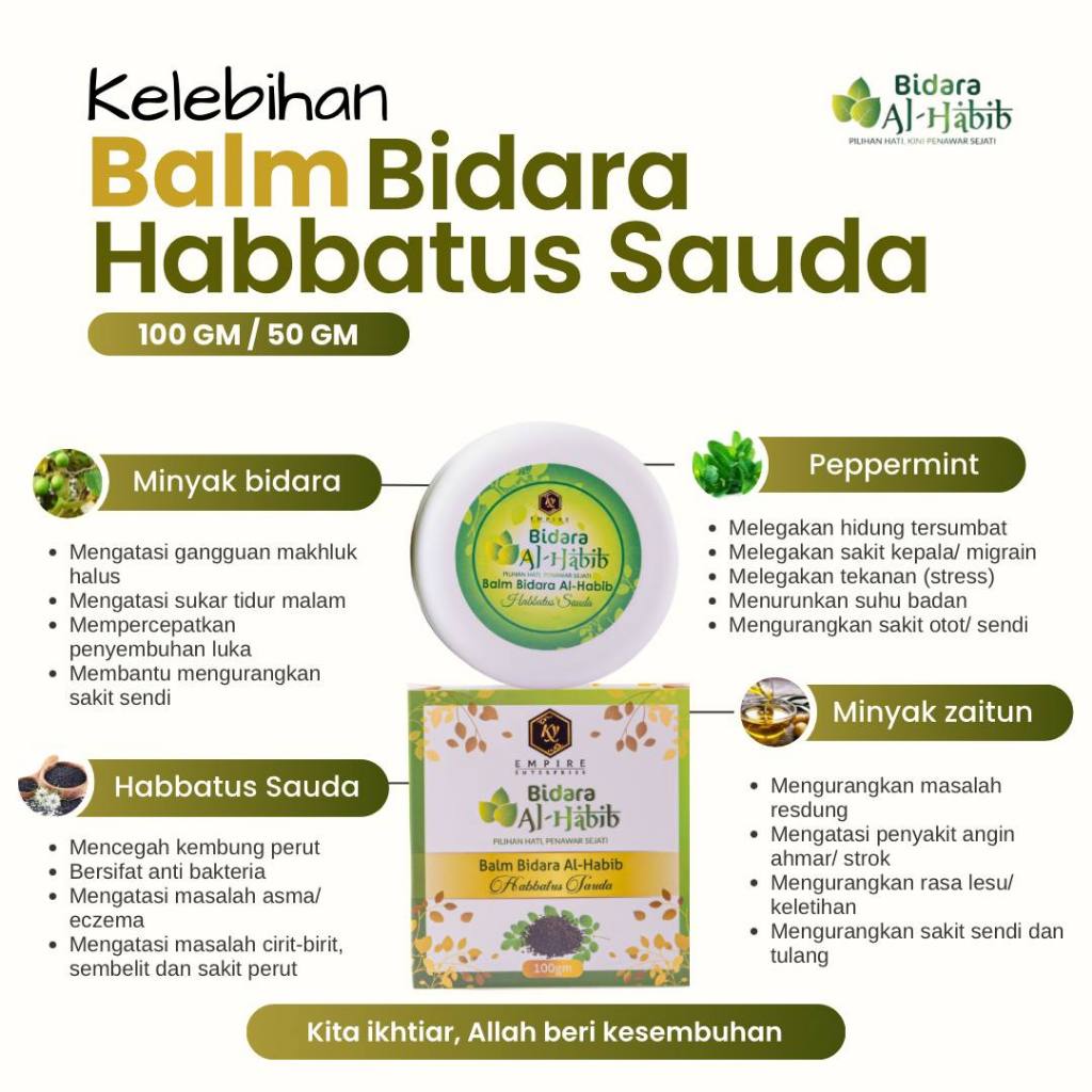 [BIDARA AL-HABIB] Balm Bidara Habbatus Sauda | Balm Bidara Firdaus Alhabib