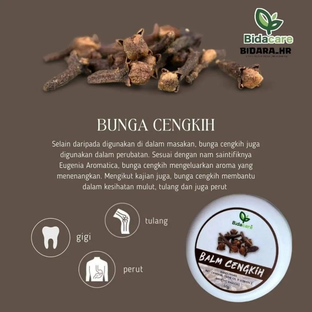 [BIDACARE] BALM CENGKIH Resdung Batuk Selsema Pernafasan Ruqyah 50g
