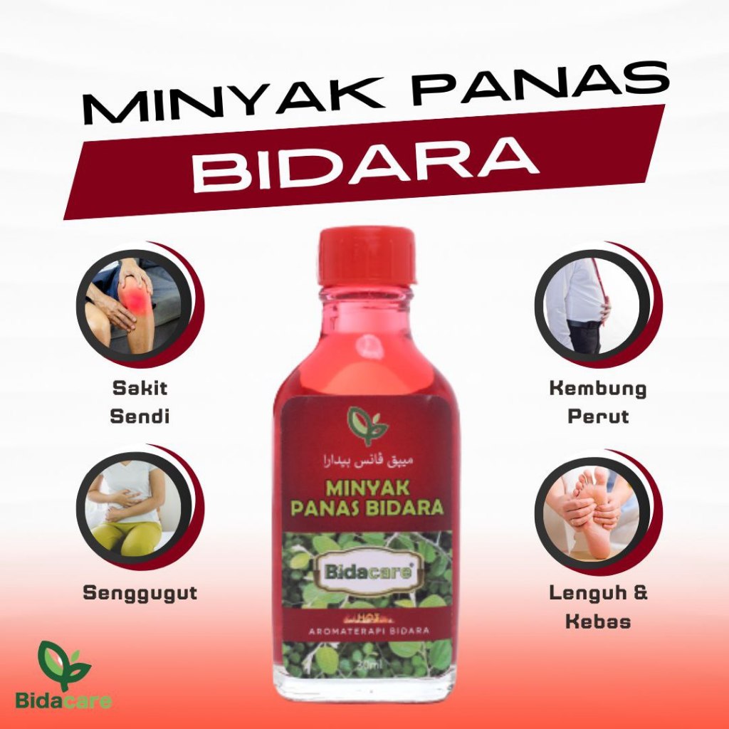 [BIDACARE] MINYAK PANAS BIDARA HOT Daun Bidara Cili Gunung Pala | Sakit urat otot kebas angin 30ml