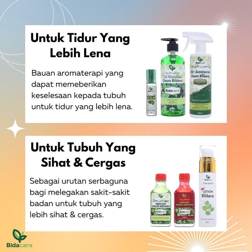 [BIDACARE] FULL LIST Bidara Ruqyah minyak angin syampu gel mandian balm aromatheraphy spray lotion